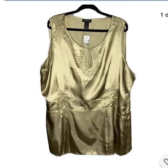 New Lane Bryant Womens Blouse Size 28 Gold - Picture 1 of 3